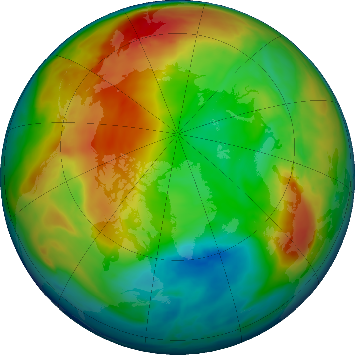 Arctic ozone map for 18 January 2023